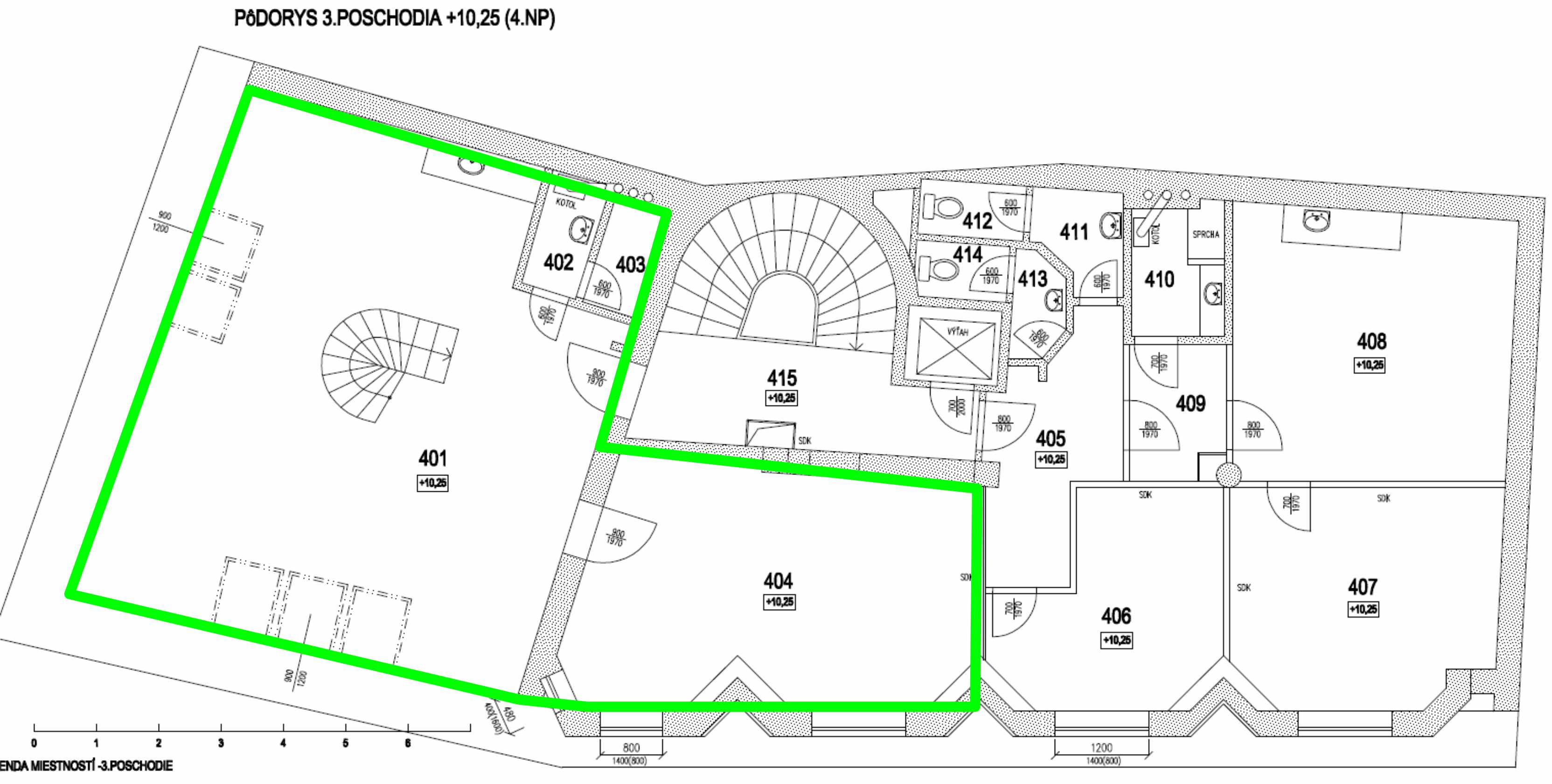 Pôdorys 4. poschodie