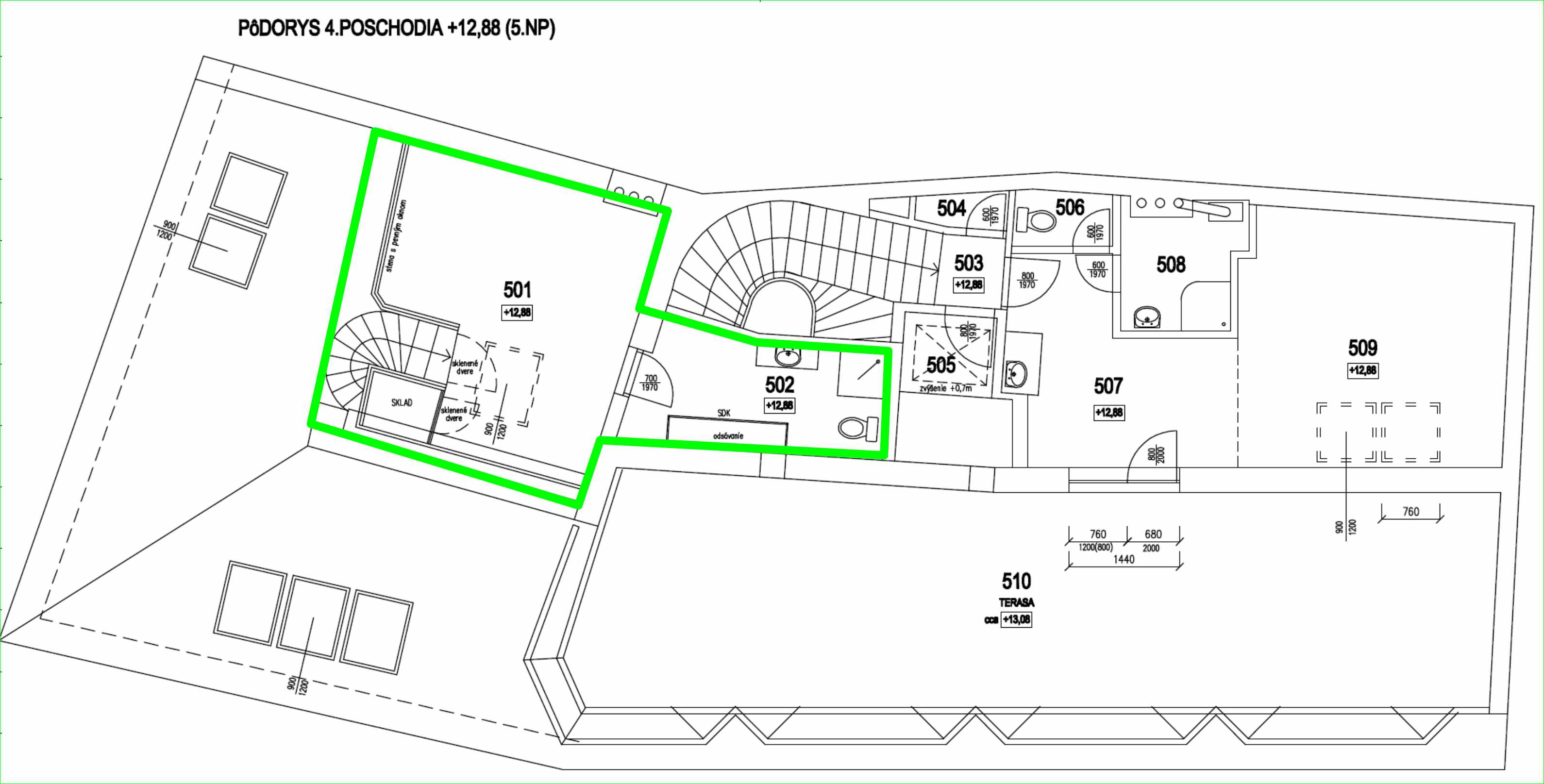 Pôdorys 5. poschodie